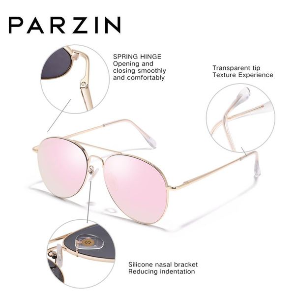 

sunglasses parzin classic aviation women sun glasses for men uv protection vintage metal frame ladies shades, White;black