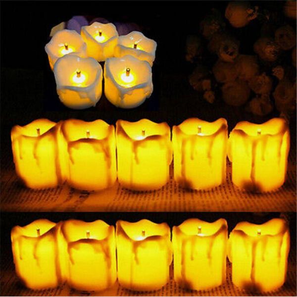 

party decoration flameless battery christmas led tea light flickering tealights candles 12pcs