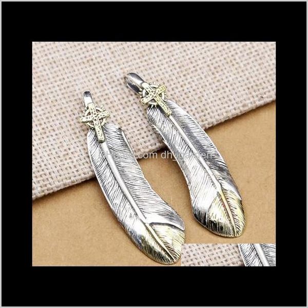 

necklaces & pendants jewelry925 sterling sier vintage feather cross men women necklace pendant jewelery gift christmas drop delivery 2021 vz, Silver
