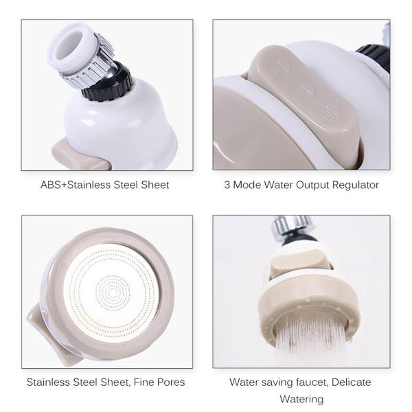 

kitchen faucets flexible tap faucet filter 3 mode stainless steel 360 degree aerator adapter spray head accessories