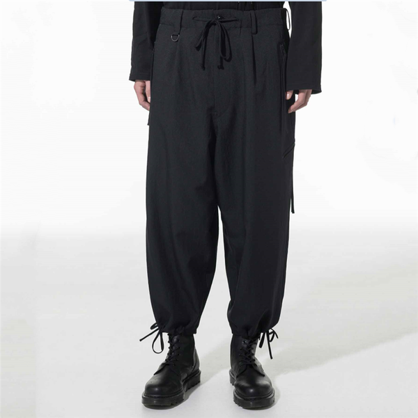 

men's pants casual wide leg knickerbockers spring and autumn black waist rope pant pull design sweatpants