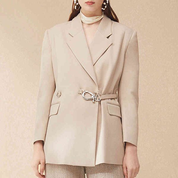 

suits temperament patchwork sashes blazer for women notched long sleeve casual solid blazers female fashion spring, White;black