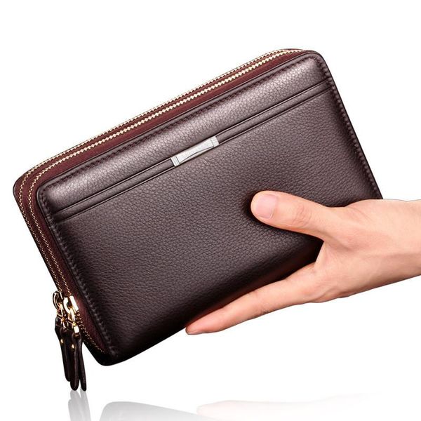 

wallets men clutch bag purses large capacity cell phone pocket passcard multifunction wallet for, Red;black
