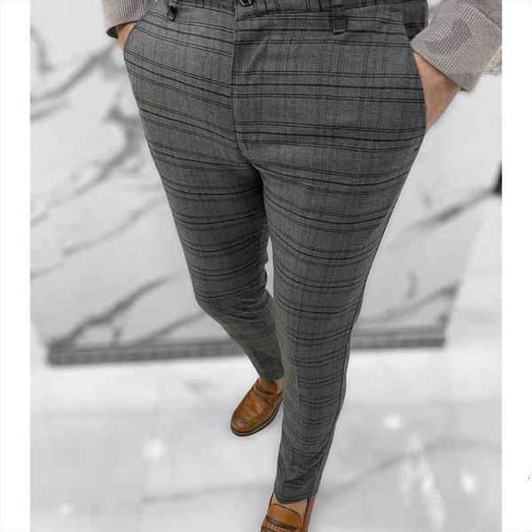 

fashion clothes plaid checked women pant trousers slim fit classic vintage suit male socail party korean style streetwear, Black
