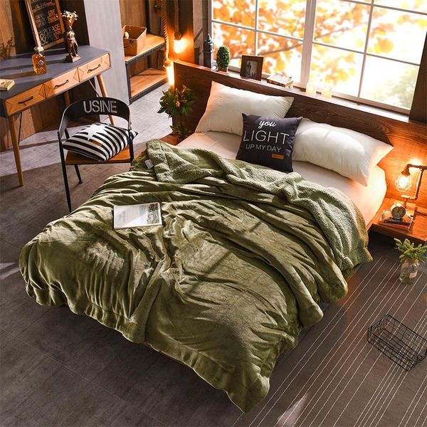 

blankets 2021 lamb wool blanket thick velvet napping bedding soft skin-friendly can be wholesale
