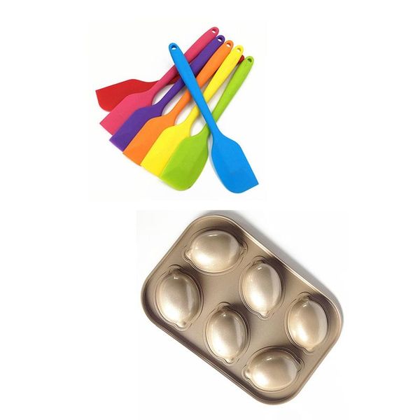 

baking & pastry tools 1 pcs batter spatula silicone cake cream mixer scraper carbon steel mold