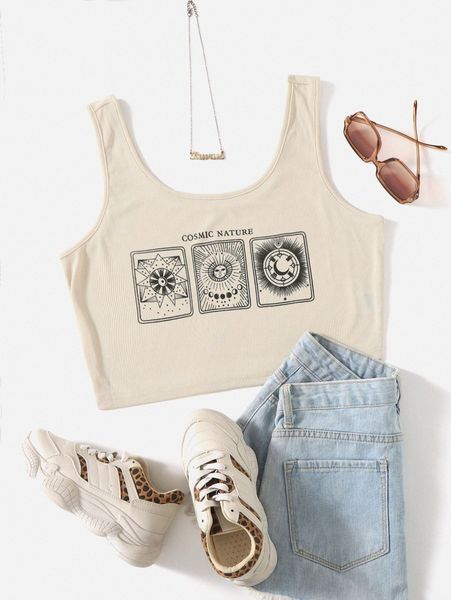 

plus sun & letter graphic tank 58v5#, Black