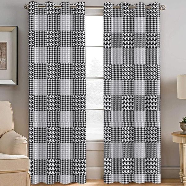 

curtain & drapes geometry modern blackout curtains 3d printed tulle for living room bedroom window home decor