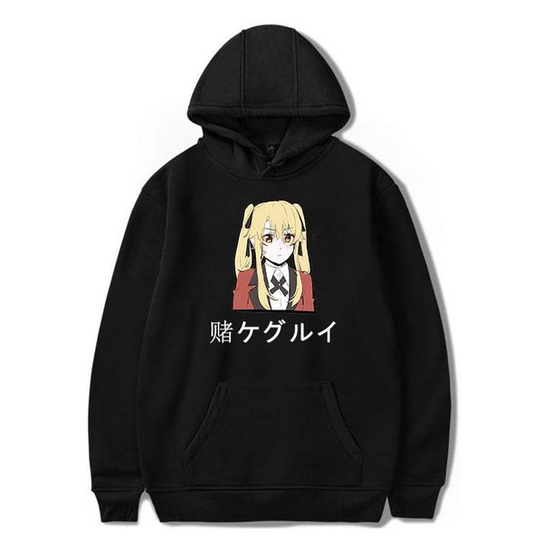 

men's hoodies & sweatshirts 2021 anime kakegurui jabami yumeko hoodie men/women casual student sweatshirt streetwear harajuku pullove, Black
