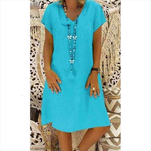 

large plus size solid women dress boho v-neck 3 4 sleeve casual pocket button vestido cjh, Black;gray