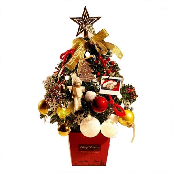 

christmas decorations 2021 mini tree deskwith lights 50cm golden red set