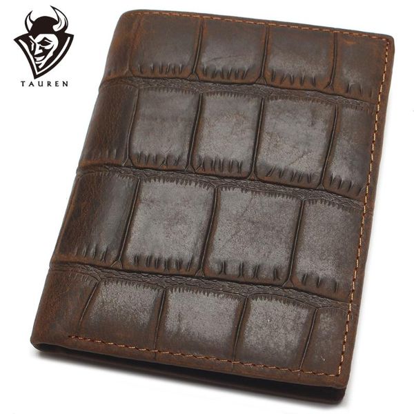

wallets 100% genuine leather wallet crocodile style crazy horse, Red;black