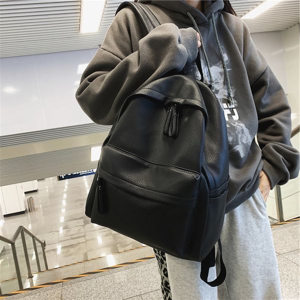 

backpack casual female backpack, nylon solid color, shoulder bag, school bag for teenage girls w6zn
