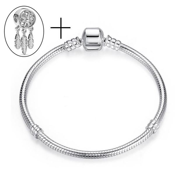 

charm bracelets snake chain bracelet fit original beads for women handmade jewelry buy 1 get 2 free, Golden;silver