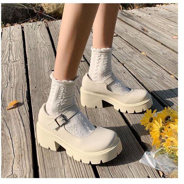 

dress shoes white black high heel platform lolita mary janes women's cosplay ladies kawaii pumps college style pu leather autumn