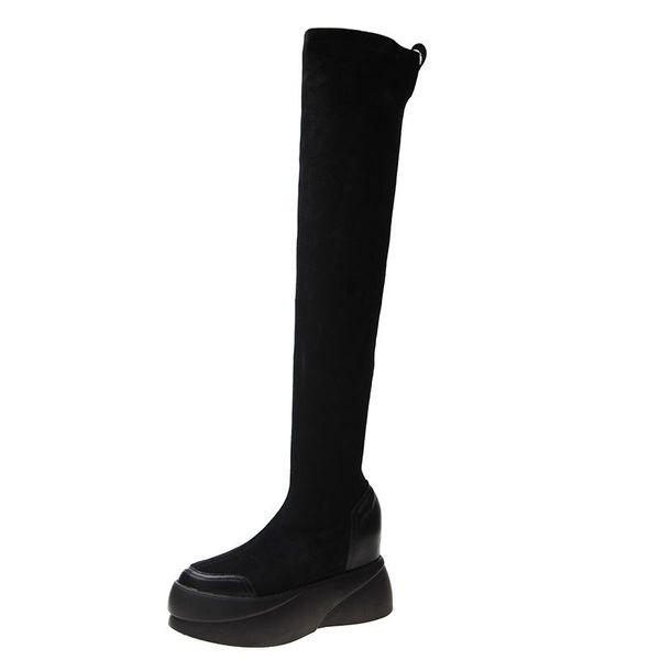 

boots 35-39 platform slim long over the knee high women female fashion autumn winter thigh stretch, Black