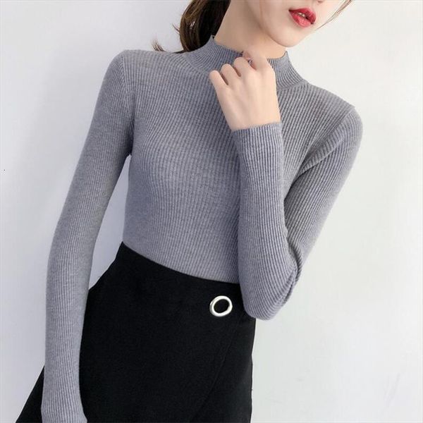 

half turtleneck thread bottoming shirt womens sweater slim wild women autumn and winter, White;black