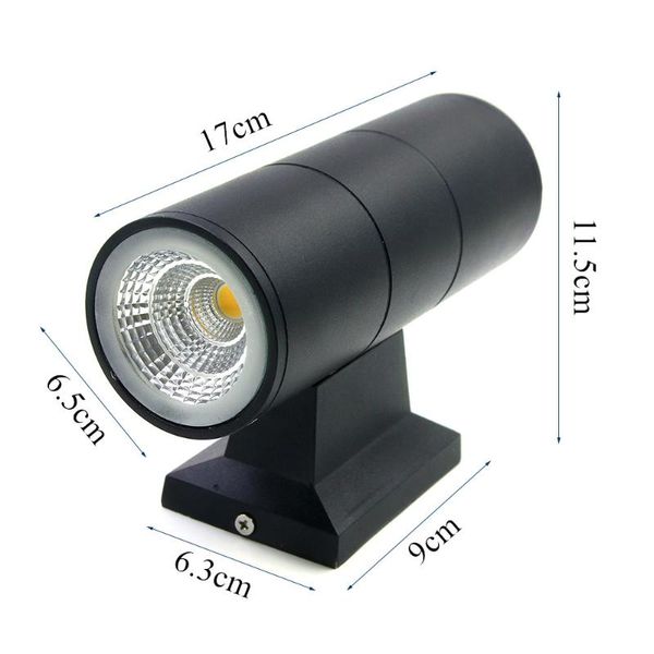 

outdoor wall lamps decorative ip65 waterproof lamp up down dual-head aluminum cylinder cob led 6w 10w porch lights ac 85-265v
