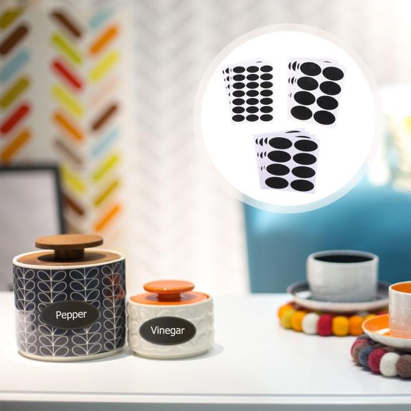 

wall stickers 148 pcs household spice jar sticky chalkboard labels pantry oval
