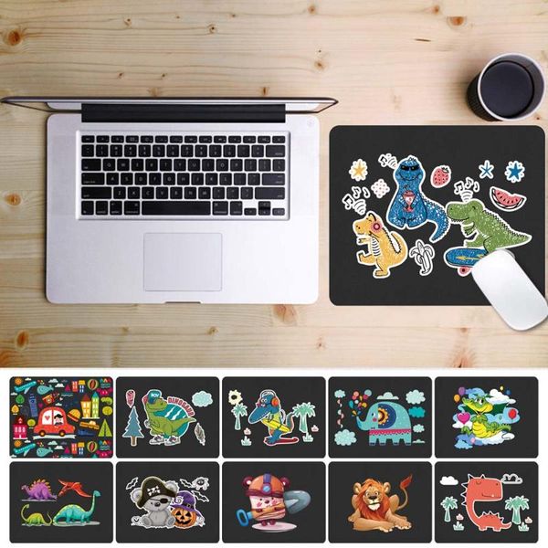

mouse pads & wrist rests pu leather computer mouse-pad anti-slip waterproof cute pattern mat gaming lapsmall pad