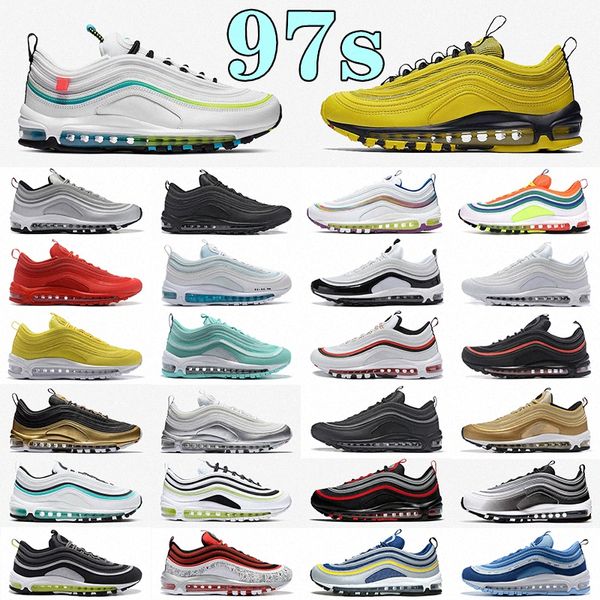 

2021 arrival 97 og sports running shoes undefeated white ghost satan halloween off mens womens mschf jesus airmax vapormax 97s trainers snea, Black