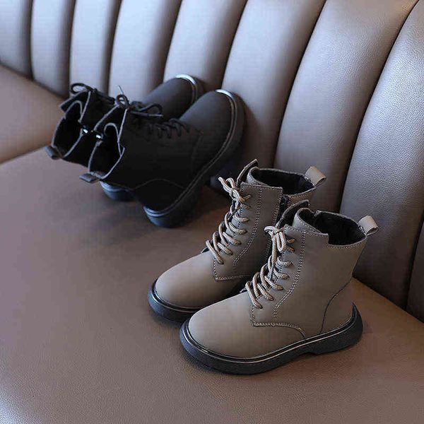 

2021 winter new british style big boy two cotton and velvet side zipper lace-up martin boots ankle boots g1210, Black;grey