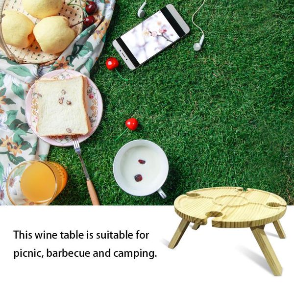 

camp furniture wooden outdoor tables folding picnic-table with glass holder 2 in 1 wine rack table foldable portable wood