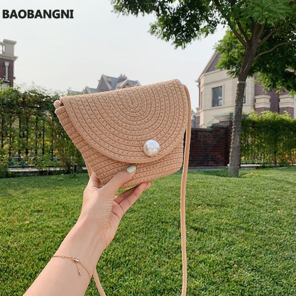 

female woven of straw small bucket bag summer holiday women's beach shoulder bags