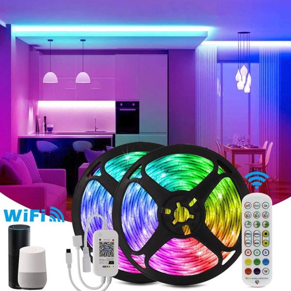 

strip rgb tape flexible neon lamp dimmer wifi controller ribbon dc 12v lights decoration for room holiday strips led