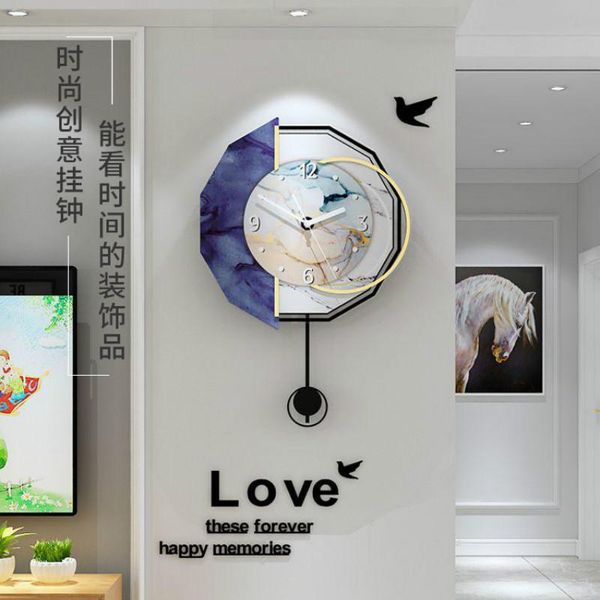 

big digital fashion wall clock nordic design creative home luxury silent reloj de pared living room decoration 50wc clocks