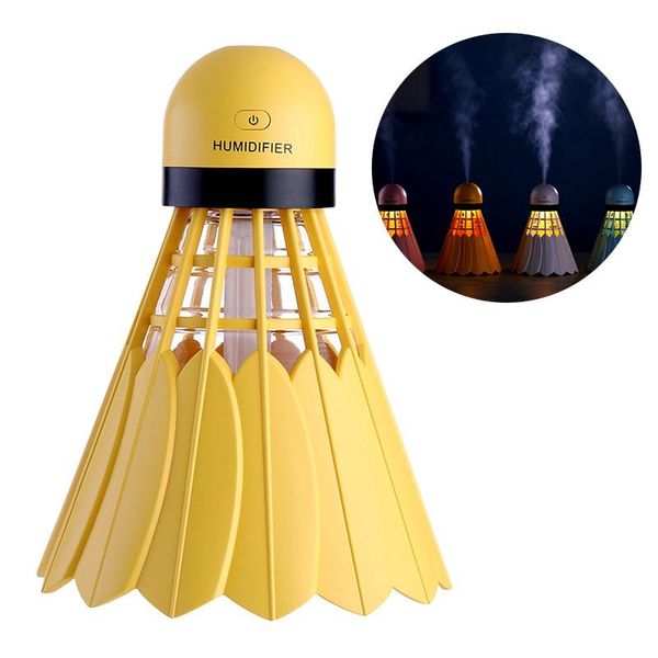 

fragrance lamps led night light for home office car mini usb badminton shaped air humidifier silent diffuser mist maker changing