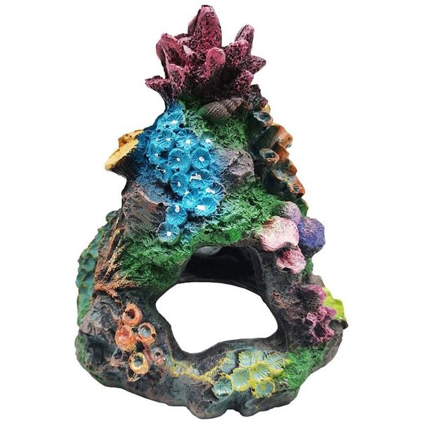 

coral aquarium decoration fish tank resin rock mountain cave ornaments betta house for sleep rest decorations