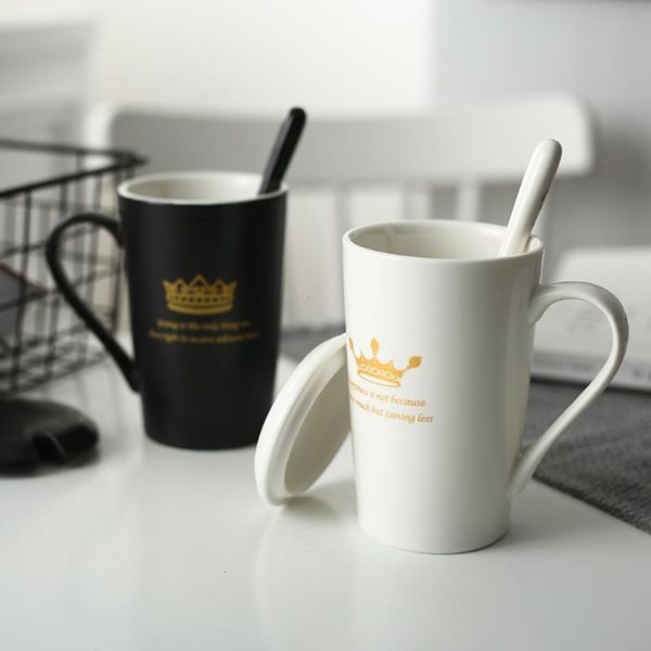

mugs creative simple personality 520 couples a pair of matte cups and with spoon coffee cup gift mug