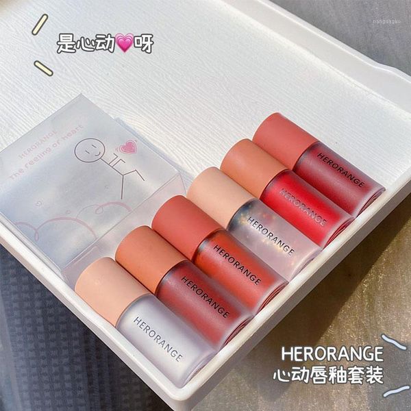 

3pcs/set matte lip gloss with oil by herorange red orange strawberry long lasting waterproof moisturizing tint ac2981