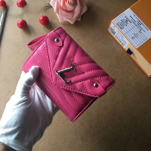 

m63789 zip wallet rose red women real leather long wallets chain wallet pouches key card holders phone cases purse clutches1, Red;black