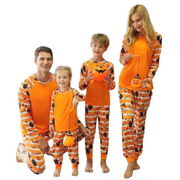 Weihnachten Familie Passende Pyjamas Set Halloween Erwachsene Kinder Kleidung Top und Hosen Weihnachten Nachtwäsche Pj's 210922