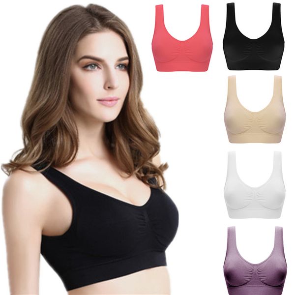 

xlikaka sports girls with pads seamless push up plus size xxxl underwear wireless bralette for women, Black;white