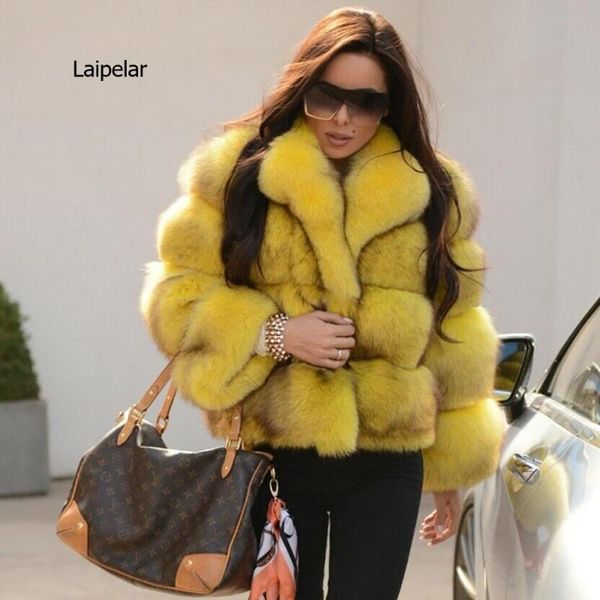 

women's fur & faux multicolor short style whole skin fluffy collar luxury women's warm coat winter thick long-sleeved clothes, Black