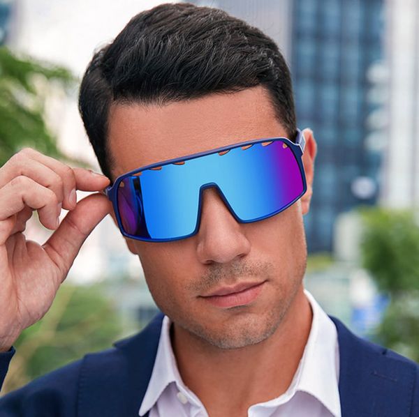 

2021 spring big frame pc lens women sunglasses outdoor sport drving riding skining personality uv400 spring metal men's round glasses c, White;black