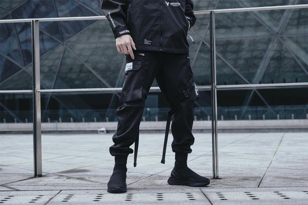 

men's pants casual fashion trousers soft silky jogging pure color, Black