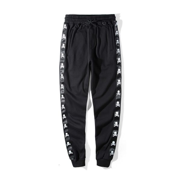 

pantspring and summer men's fashion skull leggings sports men casual pants, Black