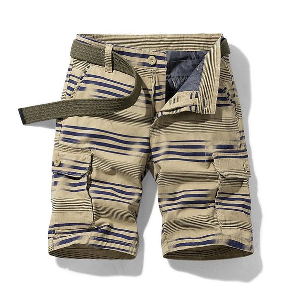 

men's shorts 2021 summer korean casual thin five-point short pants stripe printing trendy fashion youth loose cargo, White;black