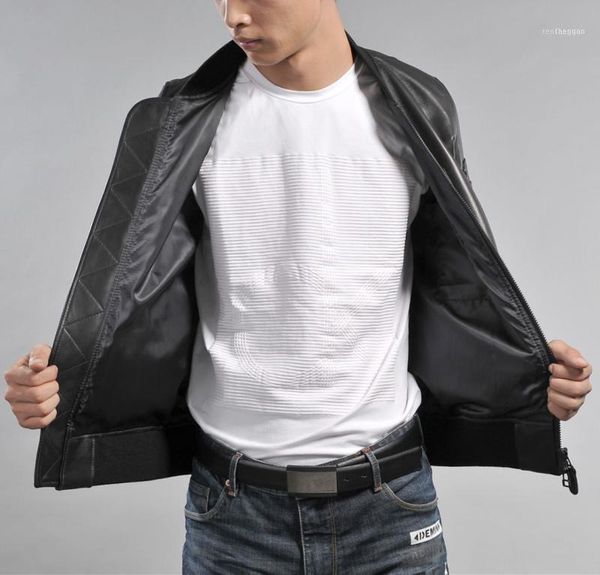 

men's leather & faux .brand classic jacket.100% thick sheepskin coat,japan style genuine jackets.sales1, Black