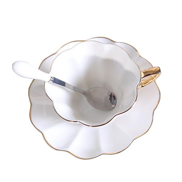 

cups & saucers british simple coffee cup and saucer luxury ceramic bone china office couple afternoon tea with spoon dd60cc