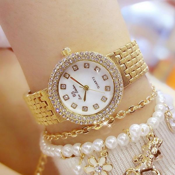 

wristwatches woman watch 2021fashion ladies watches rhinestone women's wrist diamond waterproof gold for women, Slivery;brown