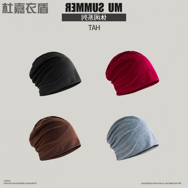 

brand caps hat men's fashion autumn and winter pile hat summer moon thin nightcap female couple headscarf korean baotou tj, Blue;gray