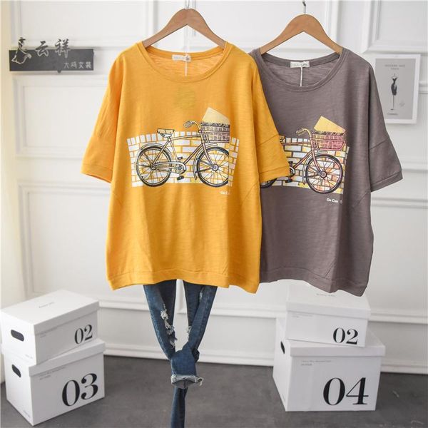 

summer women crewneck oversized cotton t shirt short sleeve harajuku graphic loose casual tees large size women's t-shirt, White