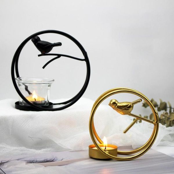 

nordic gold bird cage candlestick round iron candle holders home romantic wedding decoration wind lamp valentine's day gift