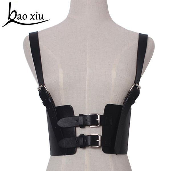 

belts style punk lady harness strap faux leather body bondage women slim waist adjustable suspenders accessories, Black;brown