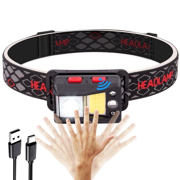 

motion sensor xpg cob rgb led headlamp for outdoor camping night fishing waterproof lighting headlight headlamps